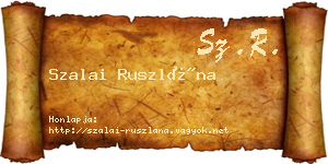Szalai Ruszlána névjegykártya